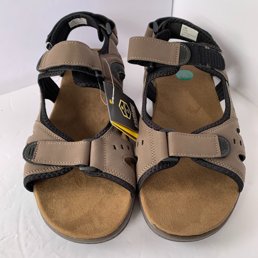 Men's Brown Sport Sandals Adjustable Straps Outdoor Trail All Season Comfort 12